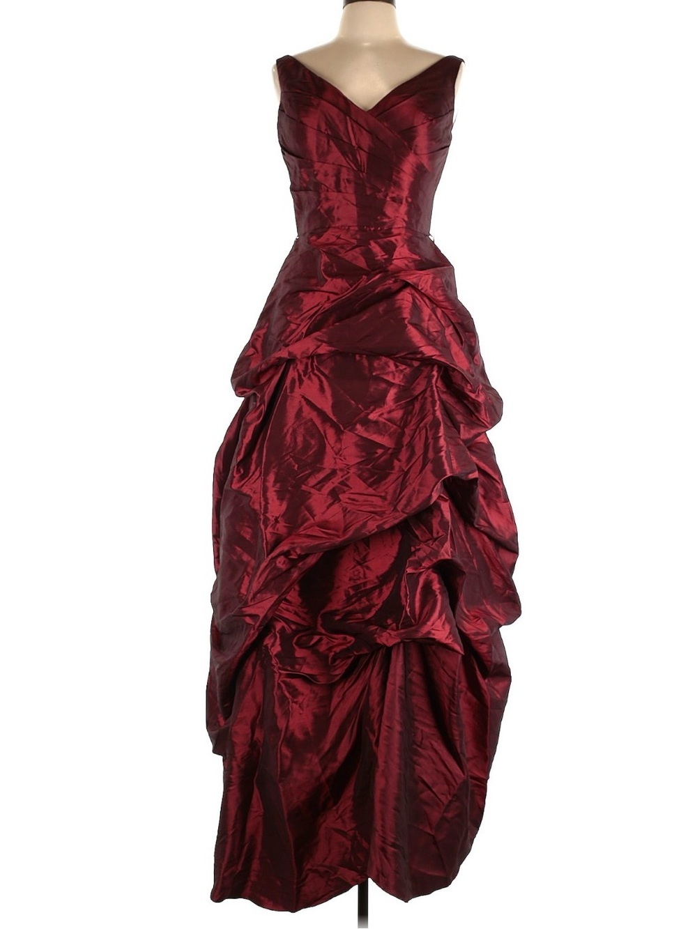 Bill Levkoff gown “French Bordeaux” wine taffeta-wedding cake-gothic Y2K M *read